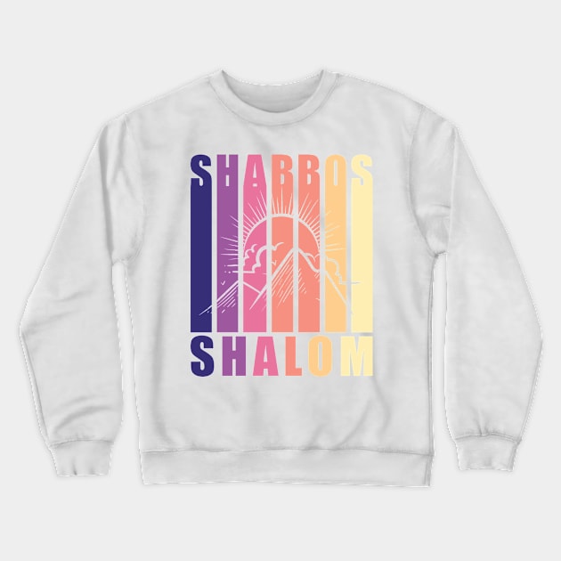 Shabbos Shalom Vintage Sunset Crewneck Sweatshirt by DPattonPD